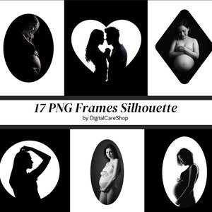 17 PNG Silhouette Frame Overlay Shadow Overlay Maternity Frame Shadow Overlay Snoot Effect Overlay Modern Maternity  PNG