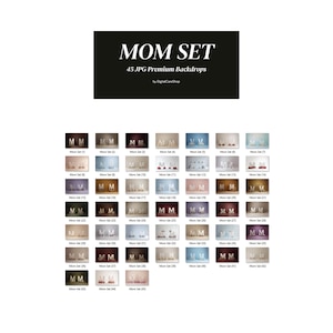 45 Mom Set Digital Backdrops Floral Maternity Backdrop for Photoshop Composite Mom Sign Digital Overlays Fine Art Studio Background JPG image 2