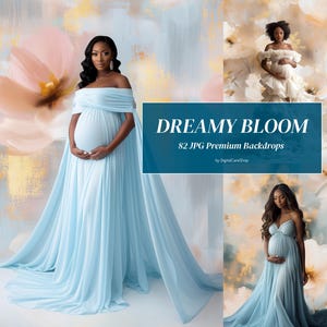 Może przedstawiać: Kolekcja 82 cyfrowych tła z marzycielskim motywem kwiatowym. Tła są idealne dla fotografów i artystów, którzy chcą tworzyć piękne i eteryczne obrazy. Tła są dostępne w formacie JPG i mają wysoką rozdzielczość.