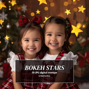 50 Gold Bokeh Stars Digital Overlays Glitter Bokeh Star Photoshop Effect Twinkle Light Photoshop Overlays Christmas Stars Bokeh Backdrop JPG