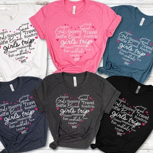 Girls Trip Shirt, Matching Group Vacation Tops, Besties Weekend T-Shirt, Bachelorette Party Apparel, Sisters Vacay Girls Getaway Outfit