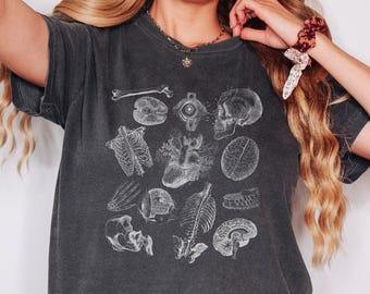 Anatomical Illustration Womens Boxy Crop Top, Vintage Anatomy Comfort Colors Tee, Science Teacher Gift, Medical Shirt, Anatomy Art Tee
