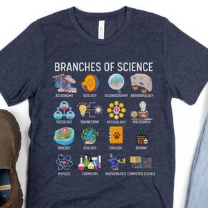 Branches of Science Teacher Shirt, Branches of Science T-Shirt, High School Biology Teaching Back to School Gift, Microbiologist Chemist Tee