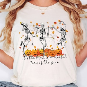 Dancing Skeleton Comfort Colors Shirt, Halloween T Shirt, Funny Fall Tee, Trendy Fall Shirt, Spooky Pumpkin Shirt, Fall Autumn Season Shirt