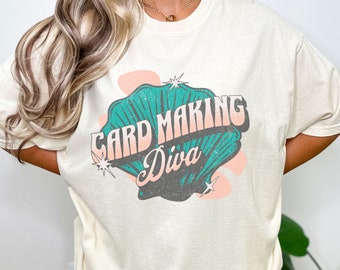 Card Making Diva Comfort Colors® Shirt, Mermaid Cardmaker Tshirt, Tropical Summer Card Maker Shirt, Gift for Crafty Mom, Paper Crafts Tee
