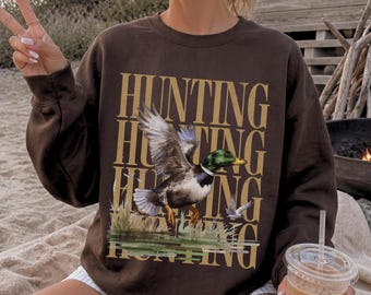 Duck Hunting Sweatshirt, Mallard Duck Hunter Tee, Waterfowl Hunting Shirt, Duck Hunter Gift, Hunting Dad Gift, Outdoorsman Shirt