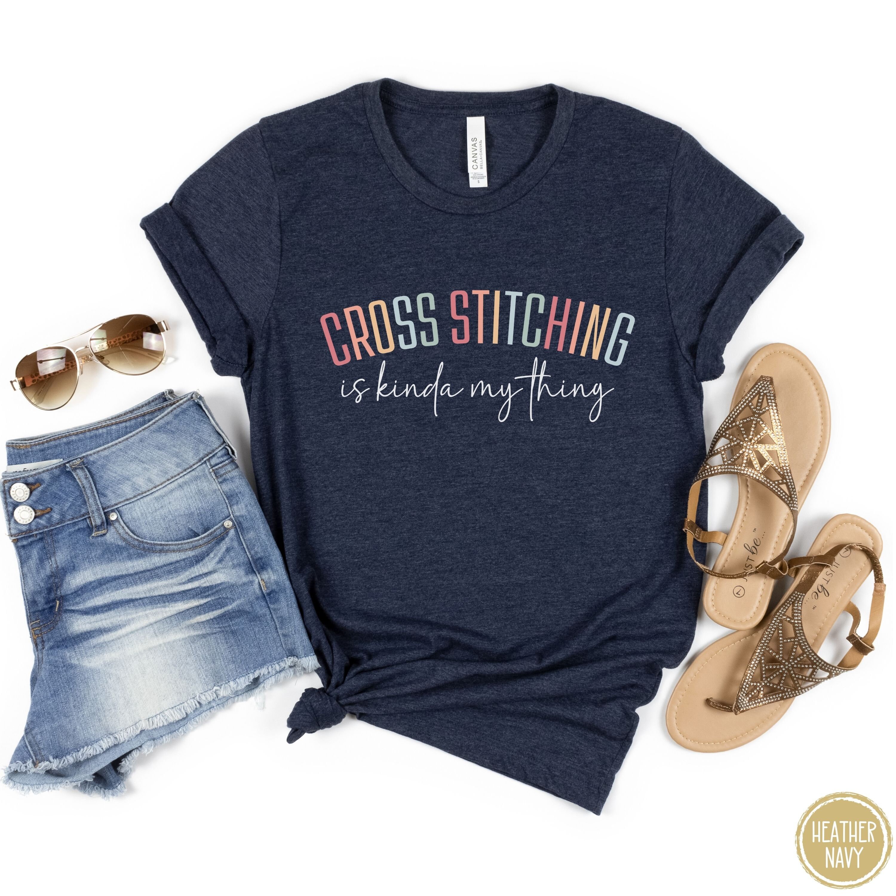 Cute Cross Stitching Shirt, Cross Stitch Shirts for Women, Gift