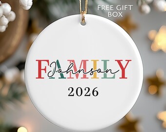 Personalized Family Christmas Ornament, Custom Last Name Ornament, Family Name Keepsake, Christmas Gift for Family, New Family Ornament 2026