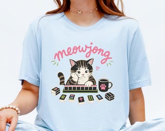 Mahjong Cat Shirt, Funny Cat Mahjong Sweatshirt, Game Night Sweater, Mahjong Player Gift, Cat Lover Hoodie