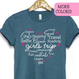 Girls Trip Shirt, Matching Group Vacation Tops, Besties Weekend T-Shirt, Bachelorette Party Apparel, Sisters Vacay Girls Getaway Outfit
