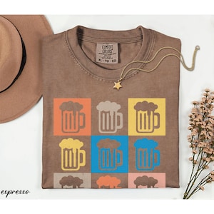 Beer Mug Shirt, Oktoberfest German Beer Comfort Colors Tee, Fall Festival Party Shirt, Bavarian Colors Brewery Top, Unisex Beer Gift