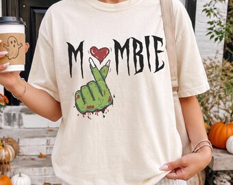 Funny Mombie Halloween Shirt, Zombie Mom Comfort Colors Tee, Spooky Mama Top, Halloween Mom Shirt, Mom Halloween Gift, Horror Mom Tee