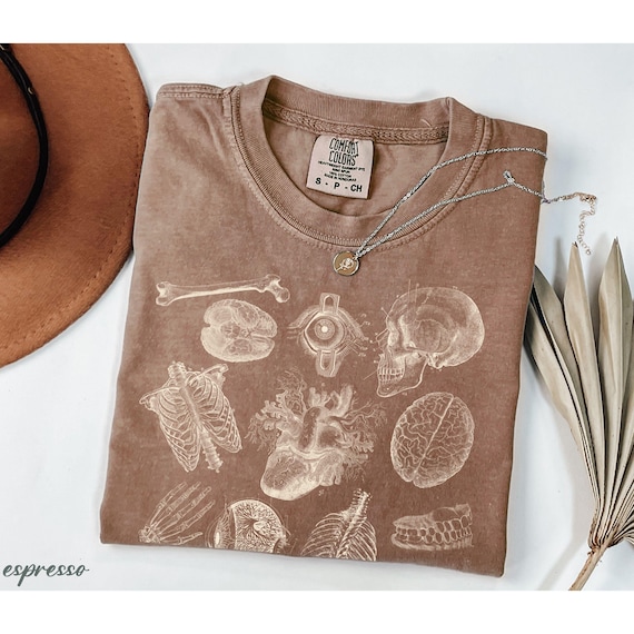 Hand Drawn Anatomy Shirt, Comfort Colors Science Tee, Human Biology Graphic, Science Teacher Gift, Medical Student Skeleton Shirt