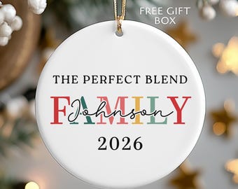 Personalized Blended Family Ornament, Custom Last Name Ornament, Bonus Family Christmas Gift, Stepmom Stepdad Gift, Family Keepsake 2026