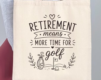 Retirement Golf Tote Bag, Retirement Gift for Golfer, Golf Gift for Woman, Golf Lover Tote, Golf Accessories Bag, Canvas Tote