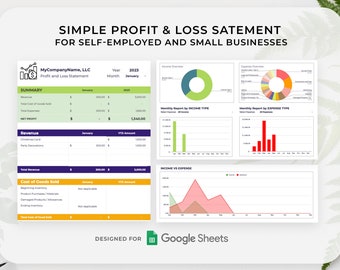 Simple Bookkeeping/Profit and Loss Statement (P&L) with Mileage Log!