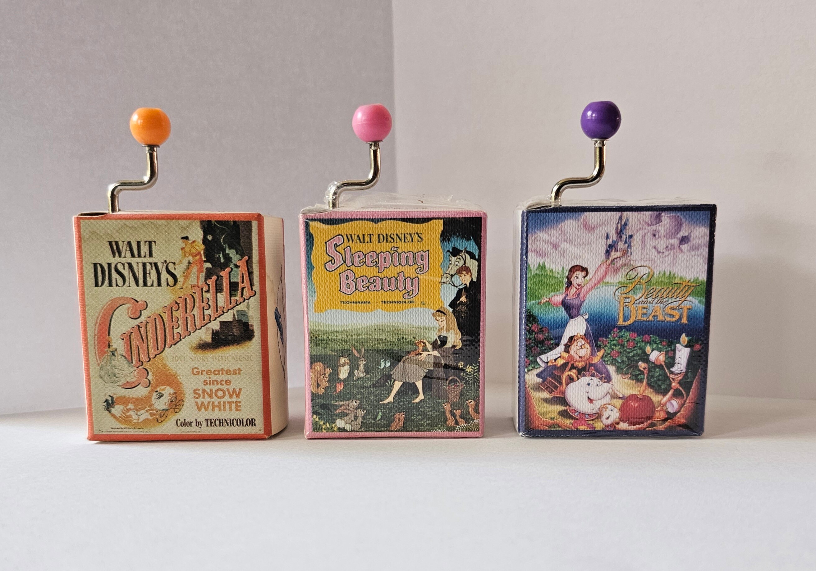 Three Vintage Disney Mini Music Box Hand Crank Works, Rare - Etsy