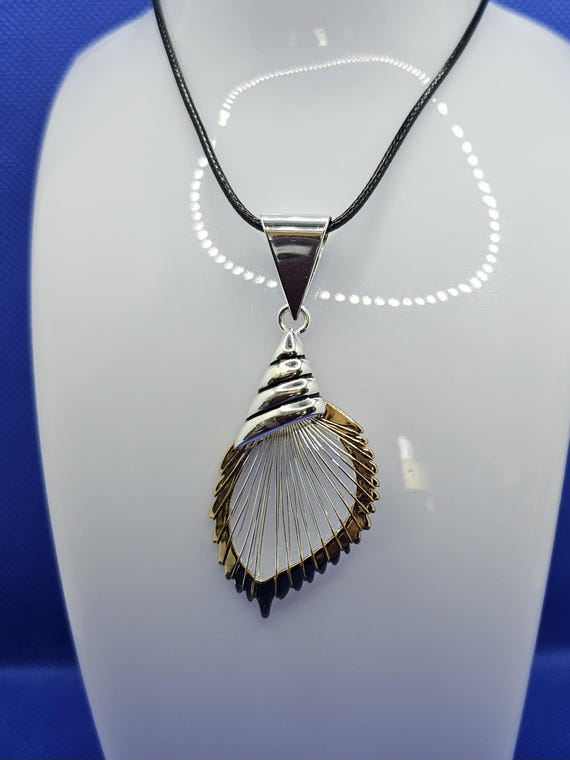 Wire Wrapped Seashell Pendant - image 1