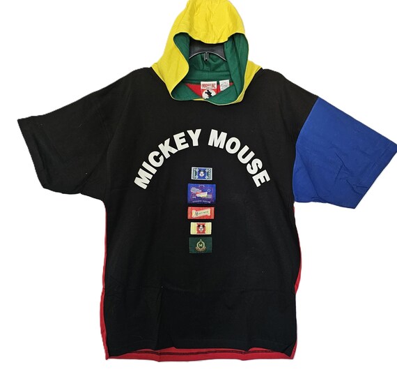 Mickey Mouse Vintage Multi Color Block Short Slee… - image 1