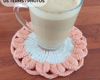 Heart Crochet Coaster Pattern PDF | Mug Rug Pattern | Valentine Gift | US Terms + Photo Tutorial