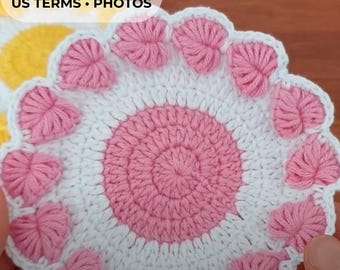 Heart Crochet Coaster Pattern | Beginner Mug Rug (PDF Pattern)