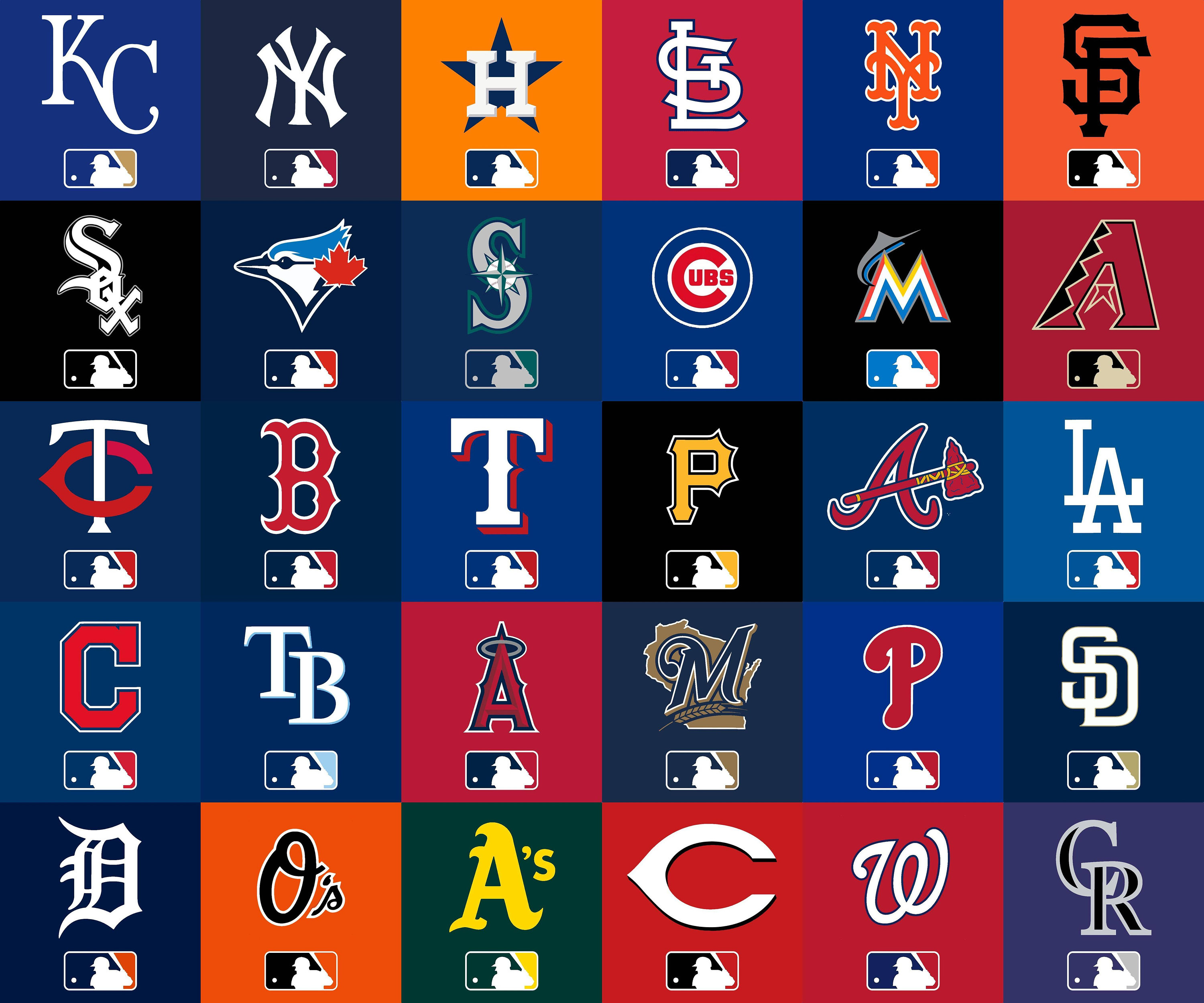 MLB Baseball Sports Team Square Logos Perler Bead Art Etsy