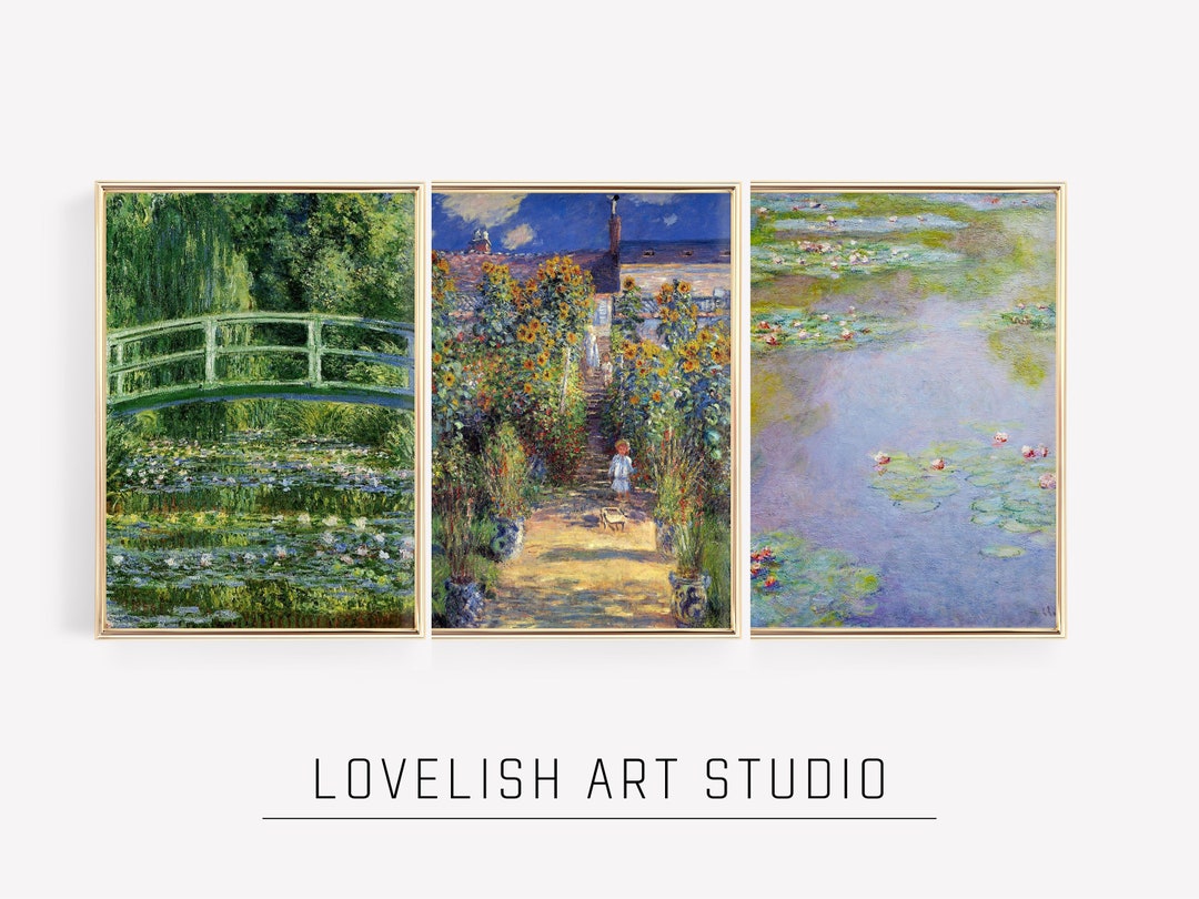 Claude Monet Set of 3 Printable Posters vintage Painting Gallery Wall ...