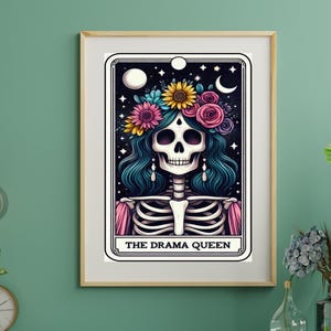 Tarot Karte Art Print - Drama Queen - Geschenk für Mütter - Wandkunst - Alternativ - Lustig - Alle Größen | Muttertag | Hexe | Gothic Zauber
