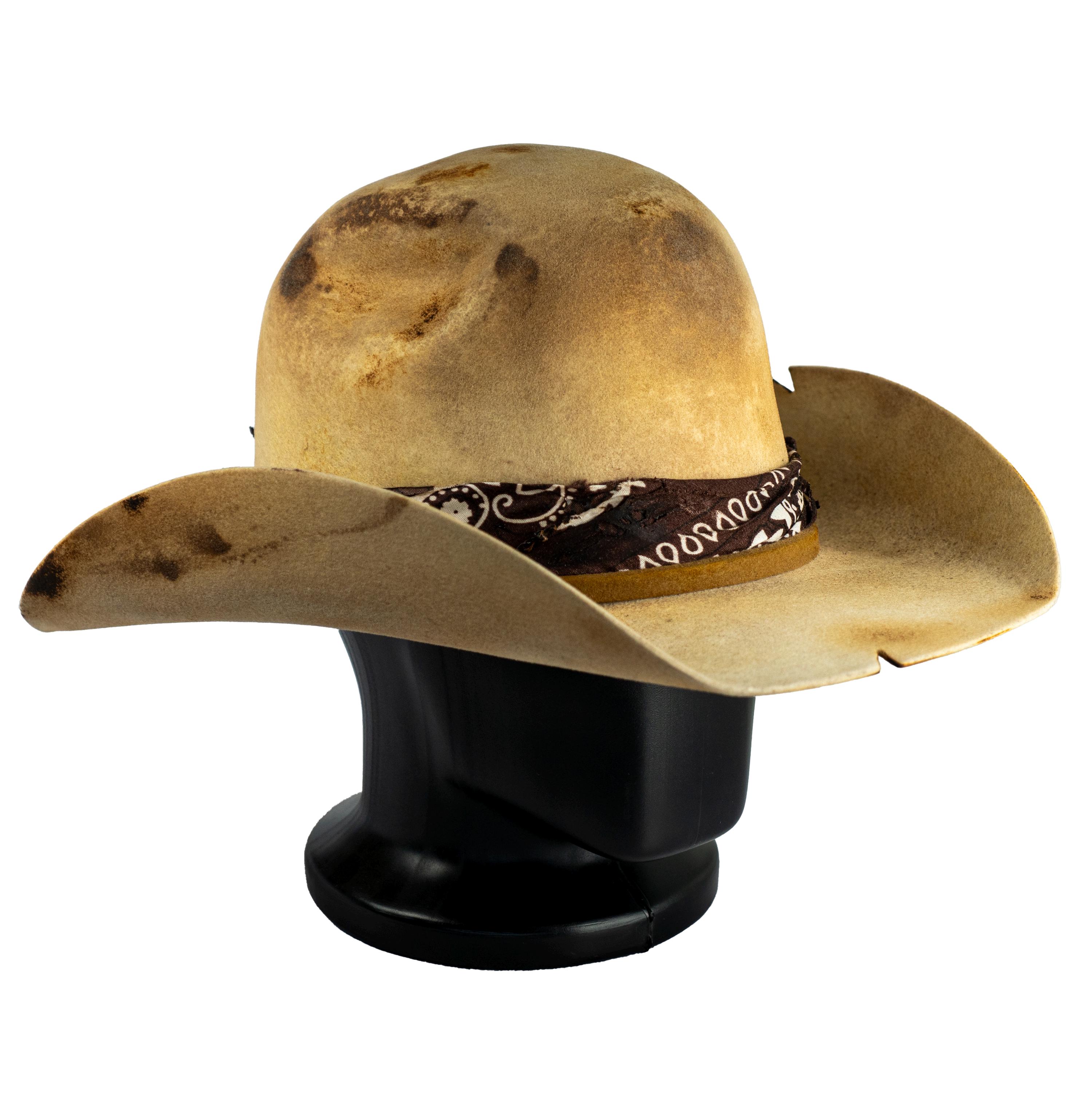Vintage Rodeo Hat handmade with 220 gr natural merino wool felt.
