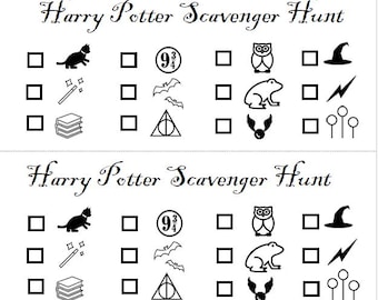Harry Potter Scavenger Hunt - Printable Game (Instant Download PDF), Harry Potter Birthday Party Game