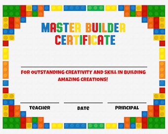 LEGO Master Builder Certificate
