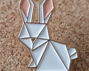 Niedliche geometrische Emaille Bunny Rabbit Anstecker/Brosche, Bekleidung. Unisex