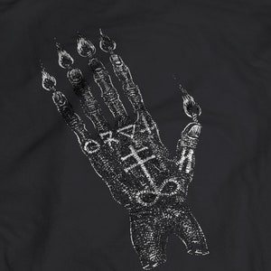 Hand of Glory t-shirt/Witchy Clothing/Gothic Black T-Shirt/Occult T Shirt/Grunge Shirt/ Witch Hand Palmistry/Tarot mystical magical palm