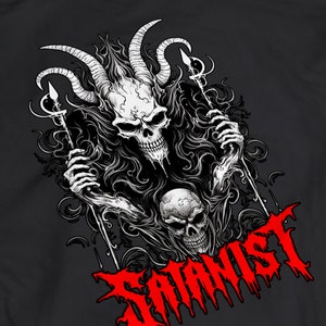 Satanist Graphic TShirt/Beelzebub Cult TShirt/Witches Sabbath Shirt/Black Mass Tee/Baphomet TShirt/Demonic Ritual Shirt/Halloween Goth Shirt