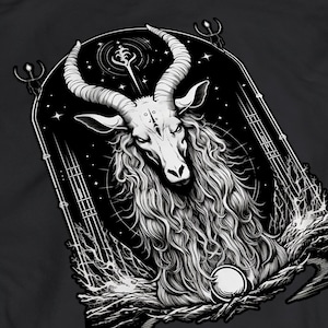 Baphomet Graphic T-Shirt/Halloween Satan T-Shirt/ Occult tshirt/Gothic t-shirt/Beelzebub Cult TShirt/Baphomet TShirt/Demonic Ritual Shirt
