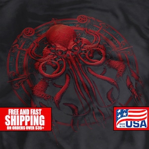 Cthulhu Horror T-Shirt • Lovecraft Graphic Tee • Call of Cthulhu Shirt • Great Old One Gift • Gothic Trendy Black Tee