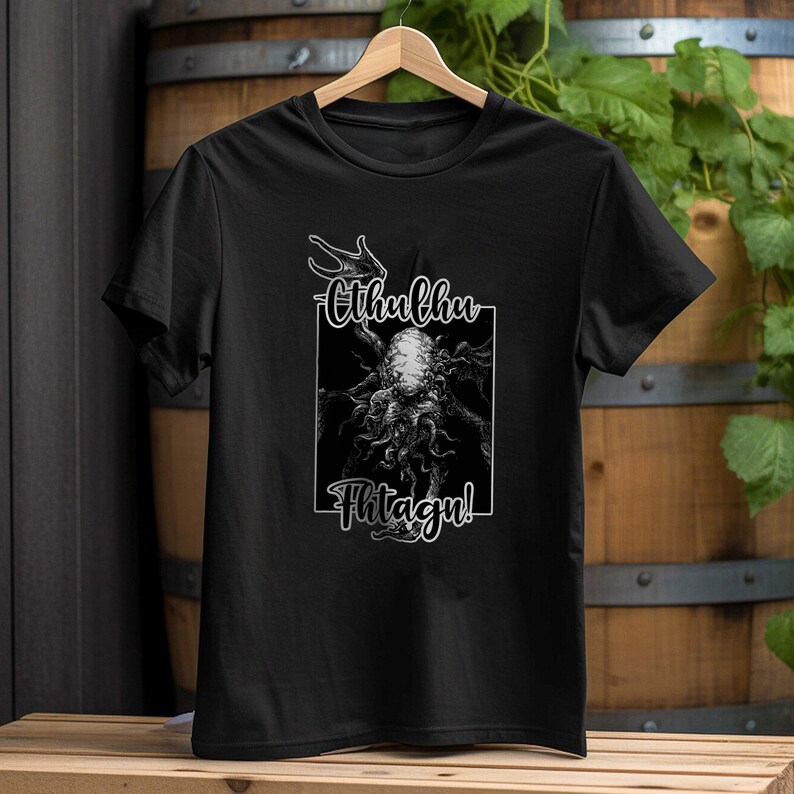Cthulhu Culto Kraken Uomo T-Shirt 100% Cotone