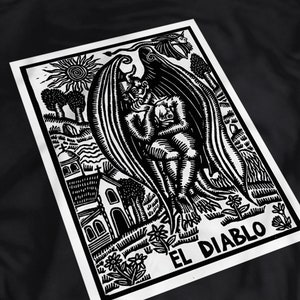 El Diablo Graphic T-shirt/Diablo Devil Mexican Heritage/ Demon Shirt/Urban Black Tee/Satan Tee/Demonic Shirt/Goth Dark Tshirt