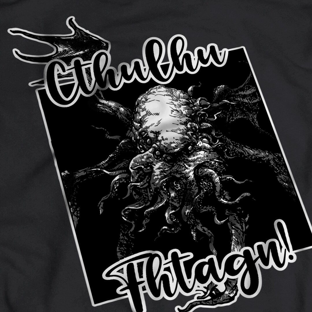 T-Shirt Urban Backwoods Cthulhu - Blu Con Stampa Foto-Realistica, Taglie Forti Fino A 5XL