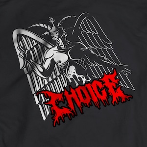 Choice Graphic T-Shirt/Satanic Pagan T-Shirt/ Occult Red Devil Tarot Card/Wiccan Witchcraft magic t-shirt/Unisex Short Sleeve