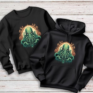 Cthulhu Graphic Sweatshirt/Lovecraft Occult Dark Hoodie/Gothic Unisex Sweatshirt / Hoodie