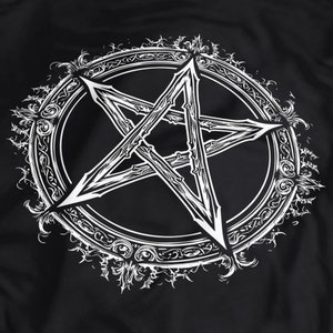Pentagram Graphic T-shirt/Baphomet Tshirt, Witchy Satanic Tshirt, Inverted Cross, Occult Symbols, Black Metal Shirt, Goth Tee, Unisex Tshirt