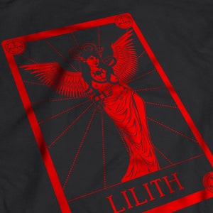 Lilith Occult Graphic T-shirt, Dark Goddess Shirt, Demonic Sigil Witch Tee, Satanic Gothic Clothing, Winged Lilith Unisex Shirt, Dark Tee