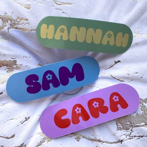 Groovy Floral Text Custom Name/Text Water-Resistant Vinyl Sticker for Infinity Enteral Feeding Pump for Tube Feeds