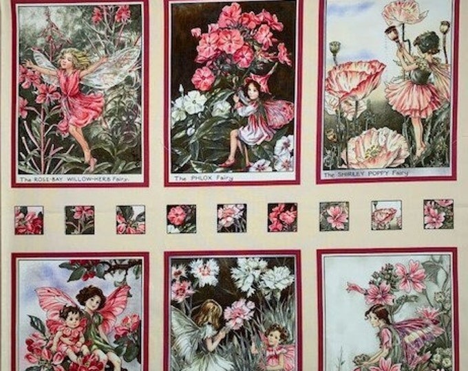 Flower Fairy Fabric Panel by Cicely Mary Barker. Michael Miller Fabric Etsy