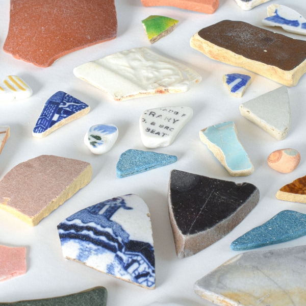 AUTHENTIC Sea Pottery  • Pacific Northwest Raw Sea-Tumbled Antique Pottery for Crafting, Jewelry and More