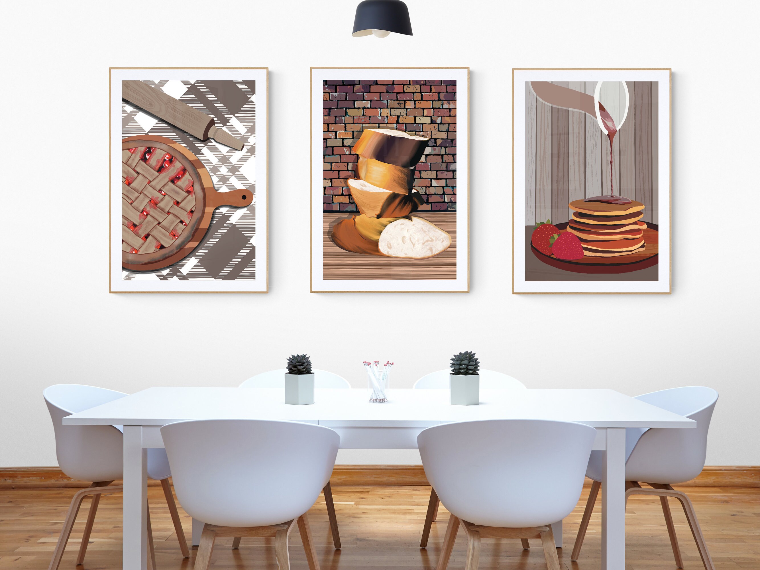 Cherry Pie Printable Posters Set of 2 Dessert Printable Wall - Etsy