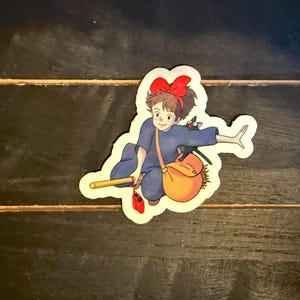 Studio Ghibli Stickers, totoro,, howl's moving castle, Mononoke, spirited away, totoro, Kiki, Castle in the Sky, Water Bottle Stickers Kiki