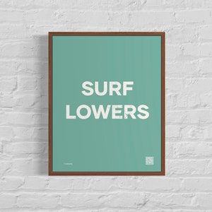 Surf Trestles Lower Wall Art - Wall Art with Surf Conditions QR Code, Beach Decor, San Diego, California, Surfing