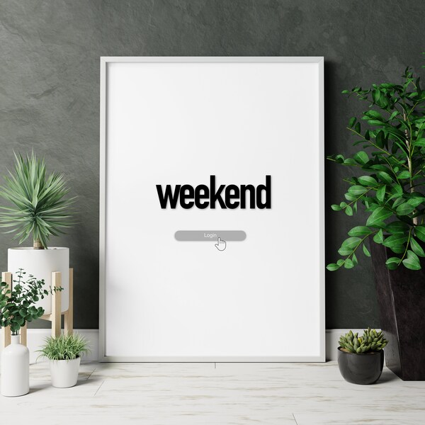 Poster „WEEKEND“ | Wandbild Typografie